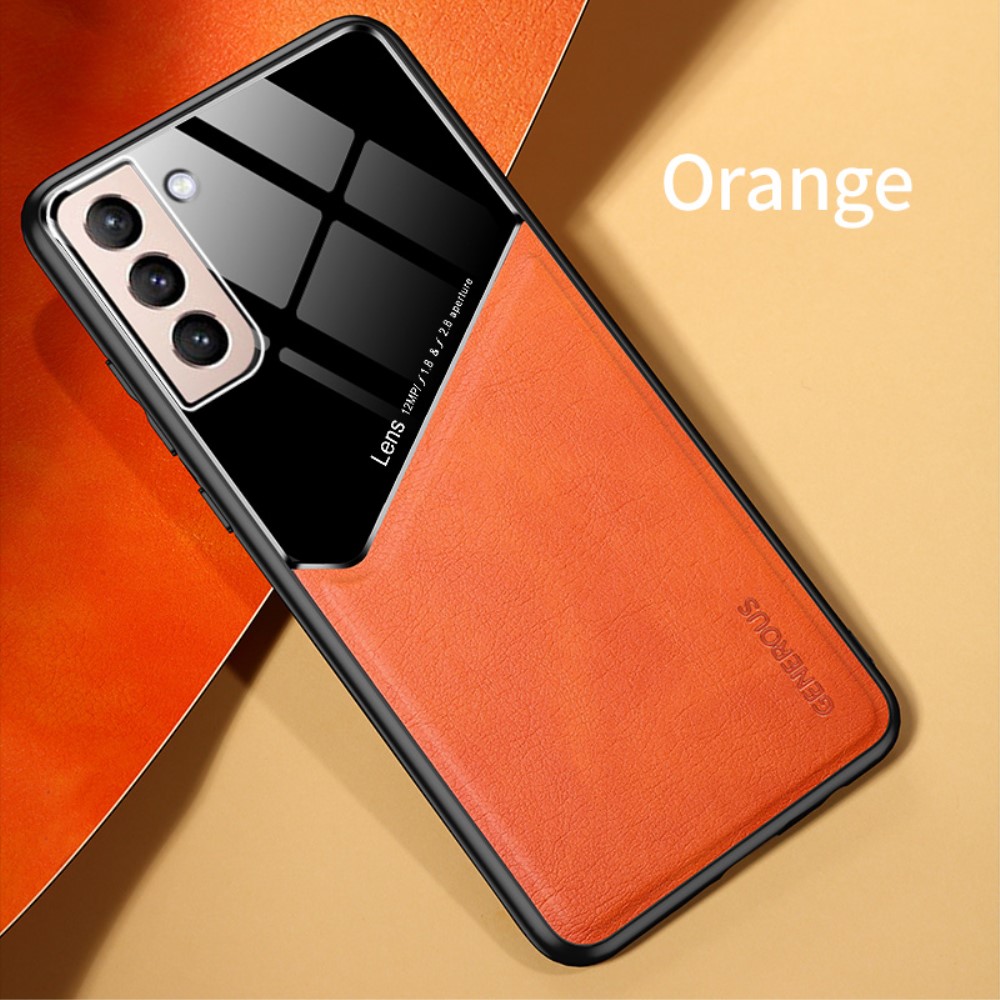 Samsung Galaxy S21 - Hybrid Skal Med Inbyggd Magnetplatta - Orange