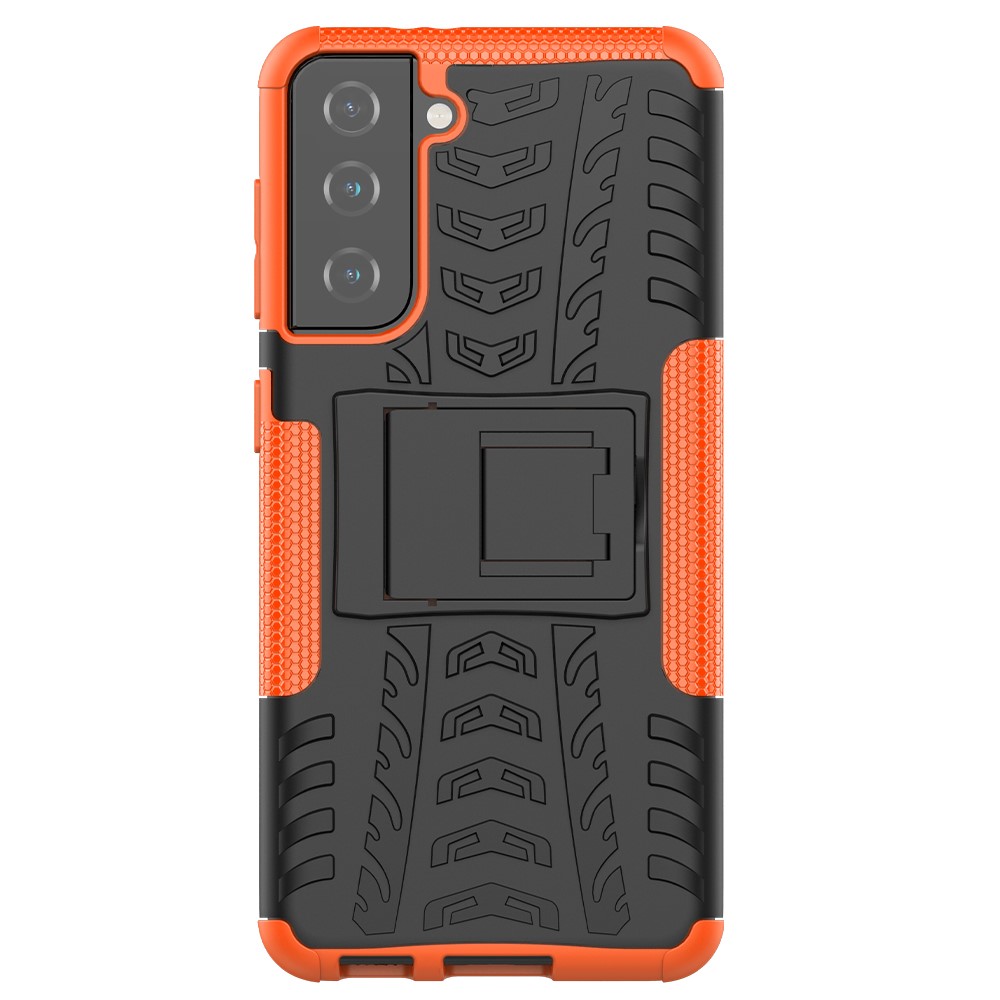 Samsung Galaxy S21 - Ultimata Stöttåliga Skalet med Stöd - Orange