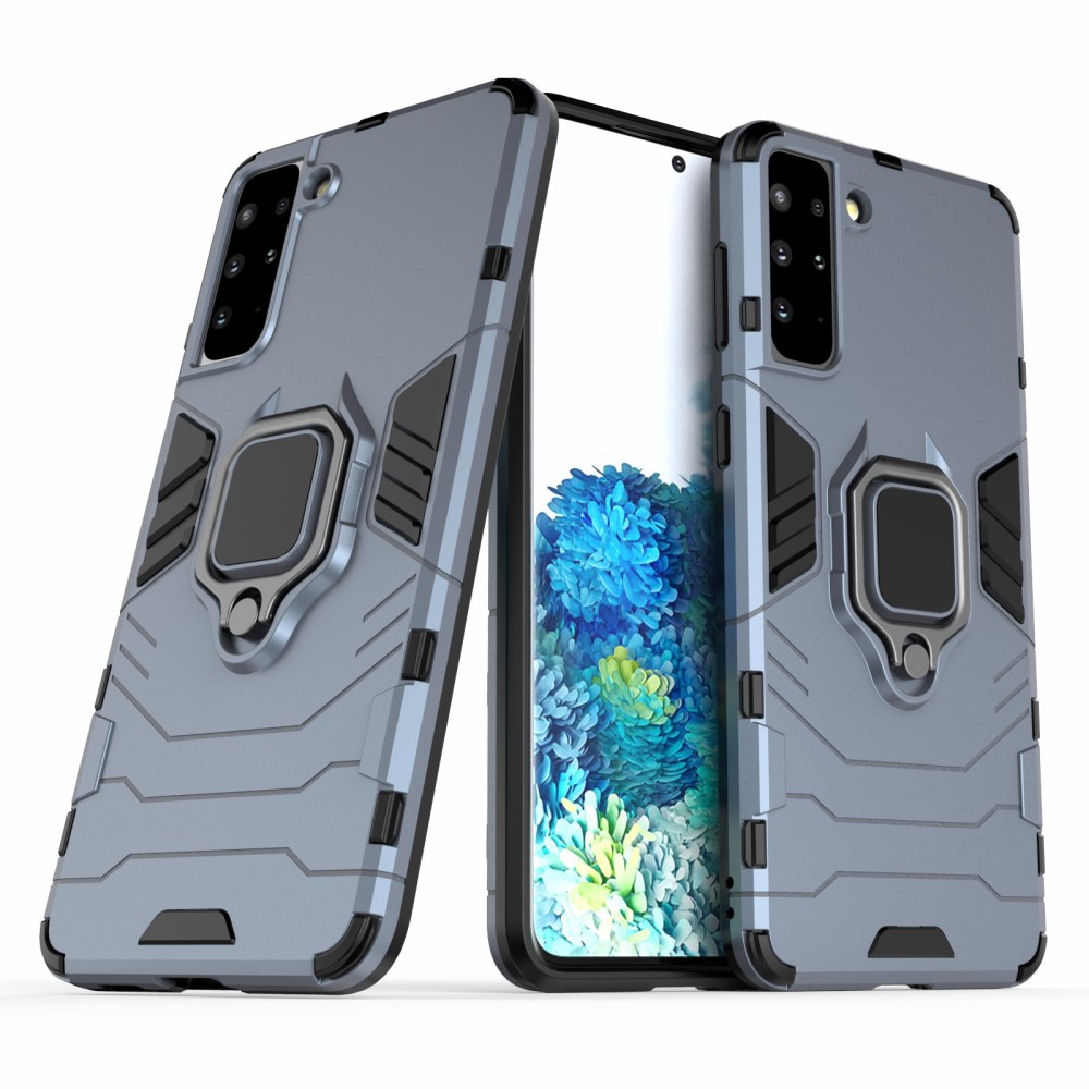 Samsung Galaxy S21 Plus - Hybrid Armor Ring Skal - Navy Blue