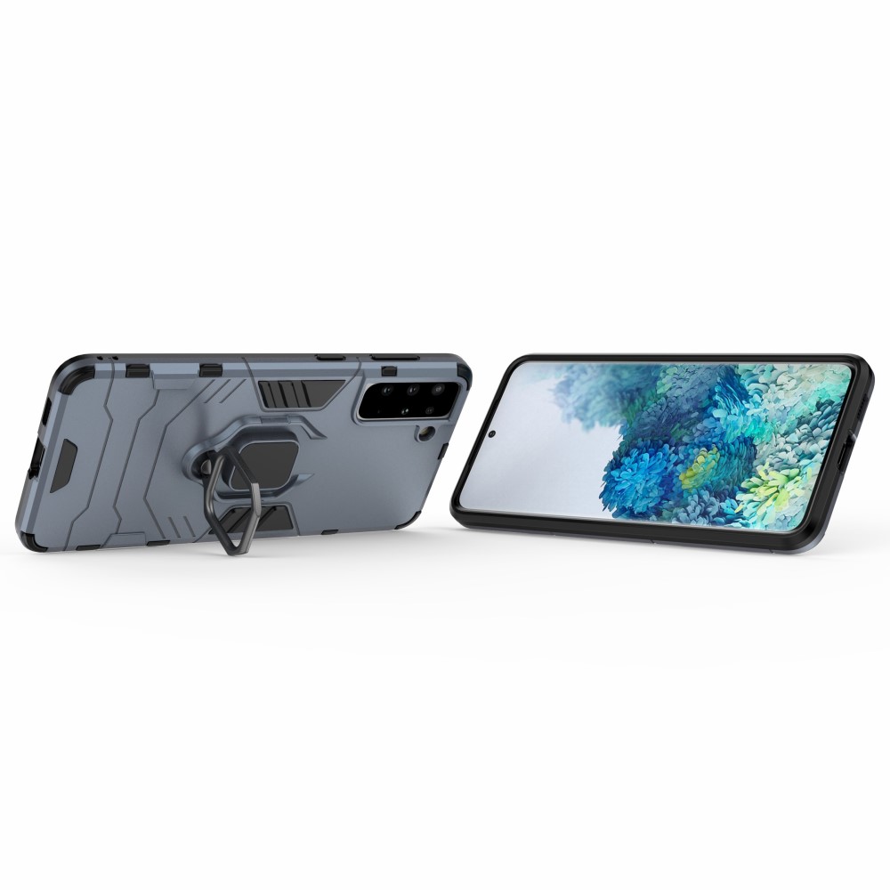 Samsung Galaxy S21 Plus - Hybrid Armor Ring Skal - Navy Blue