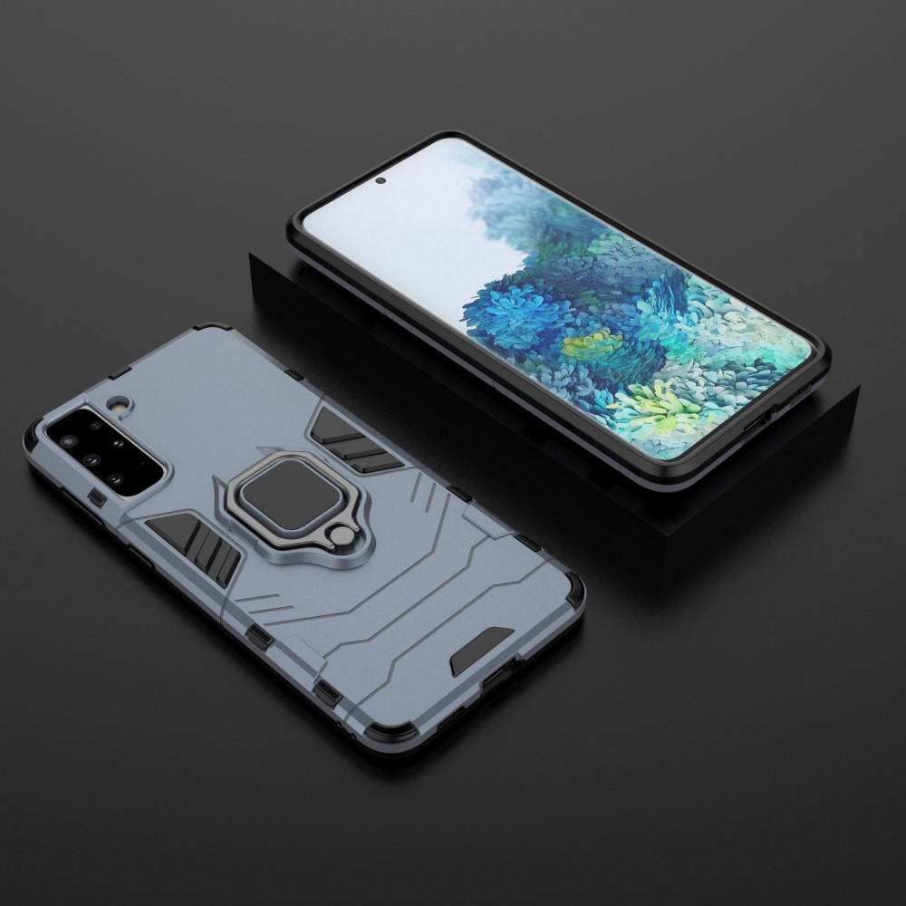 Samsung Galaxy S21 Plus - Hybrid Armor Ring Skal - Navy Blue