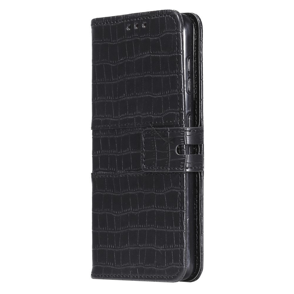 Samsung Galaxy S21 Plus - Krokodil Textur Lder Fodral - Svart