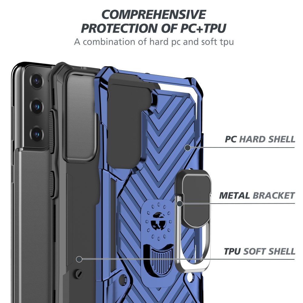 Samsung Galaxy S21 Plus - Shockproof Tyre Ring Skal - Blå