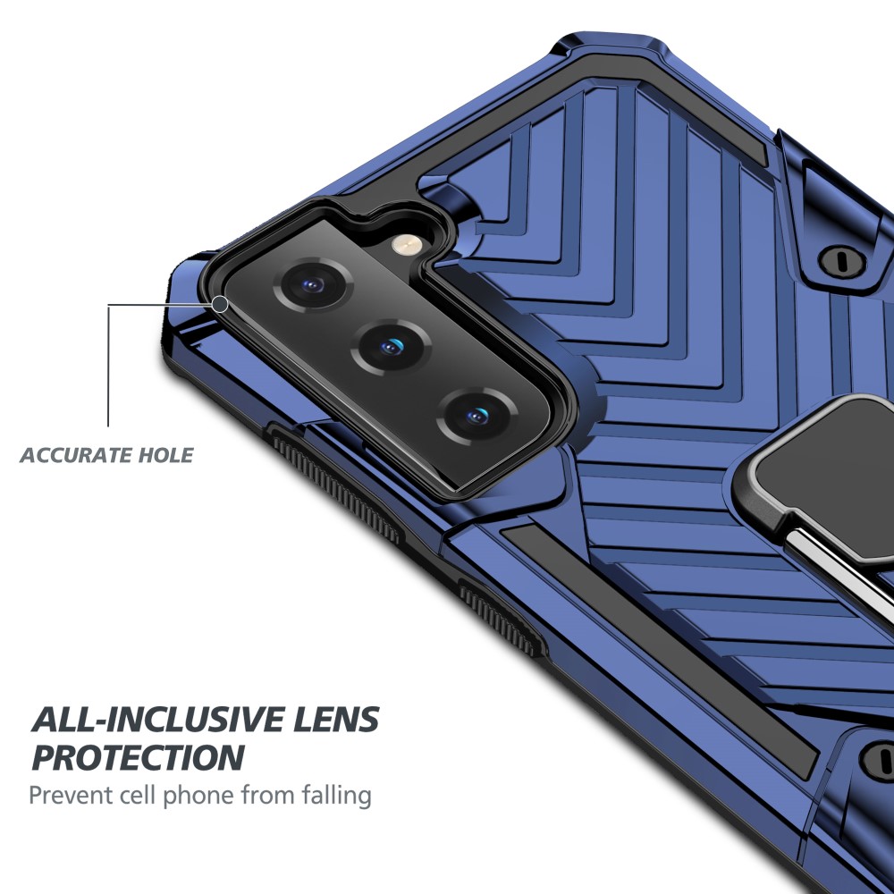 Samsung Galaxy S21 Plus - Shockproof Tyre Ring Skal - Blå