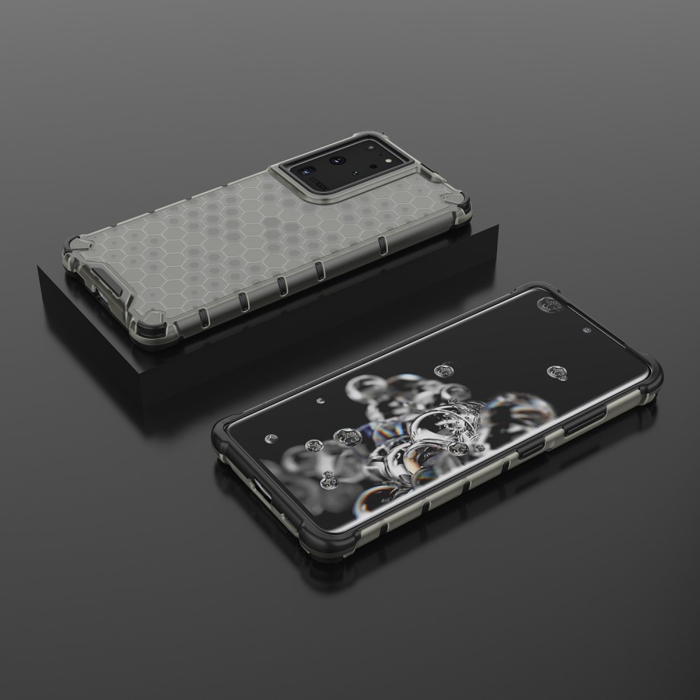 Samsung Galaxy S21 Ultra - Armor Honeycomb Textur Skal - Svart