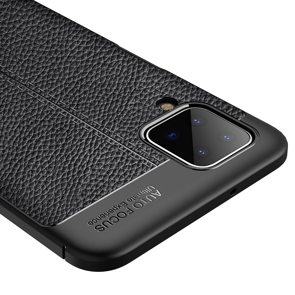 Samsung Galaxy A12 - Litchi Textur Skal - Svart