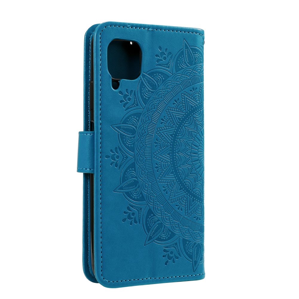 Samsung Galaxy A12 - Mandala Läder Fodral - Blå