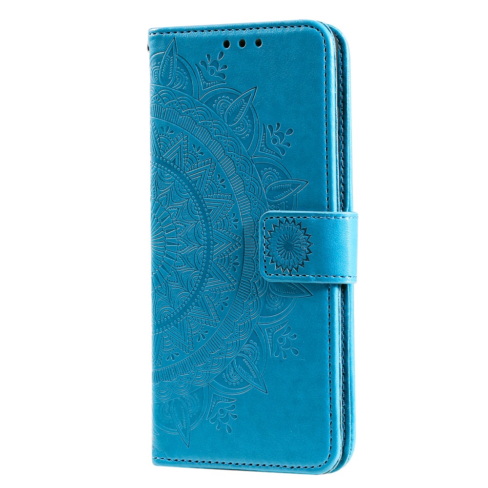Samsung Galaxy A12 - Mandala Läder Fodral - Blå