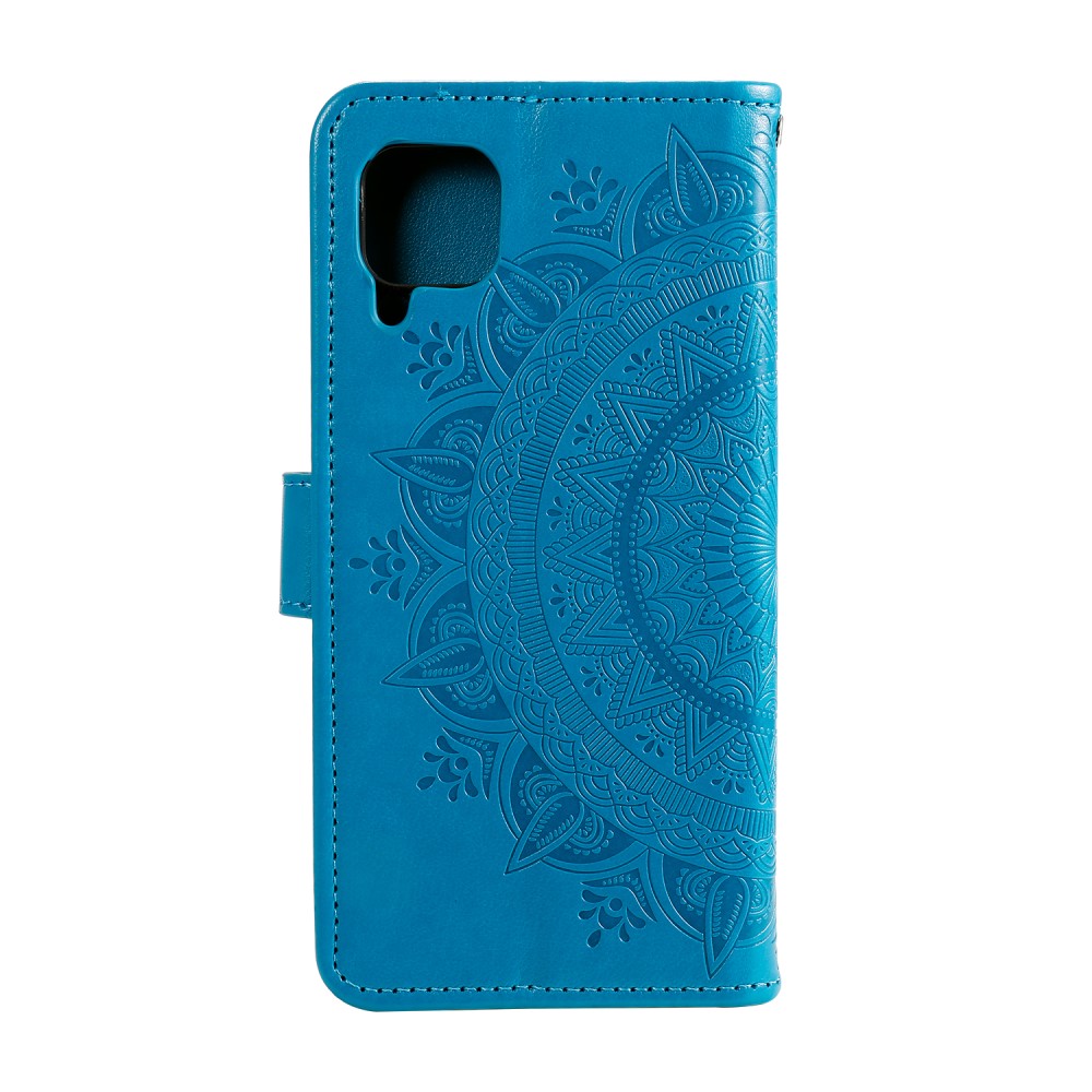 Samsung Galaxy A12 - Mandala Läder Fodral - Blå