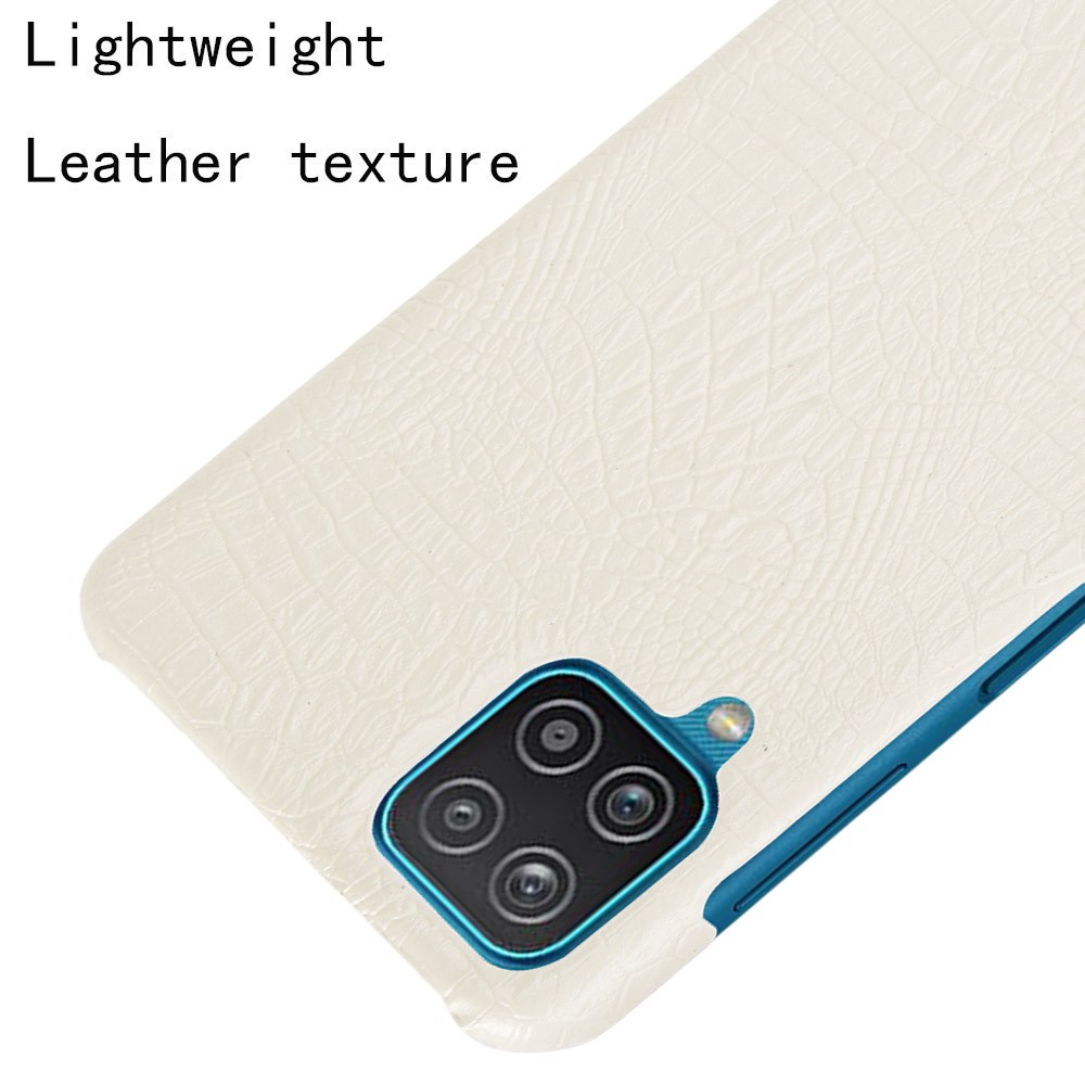 Samsung Galaxy A12 - Krokodil Textur Lder Skal - Vit