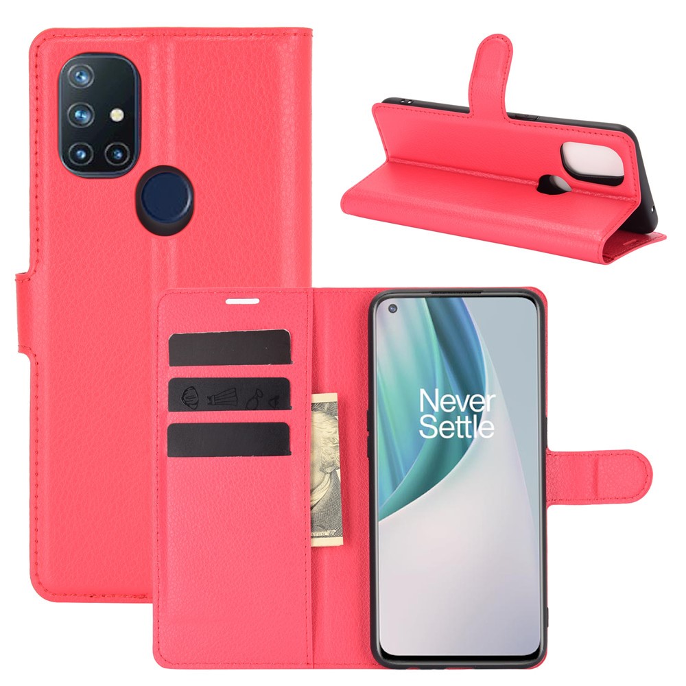 OnePlus Nord N10 5G - Litchi Fodral - Röd
