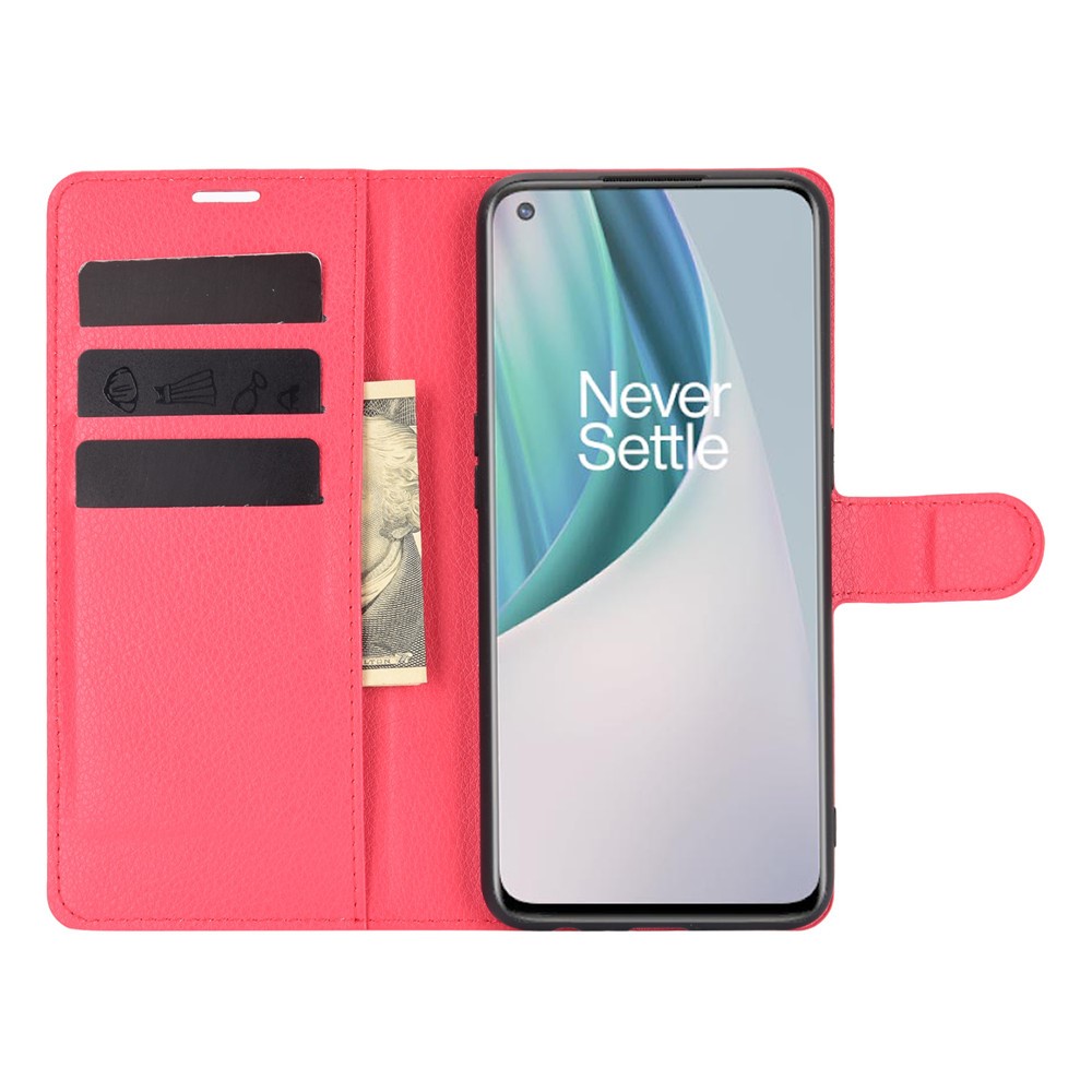 OnePlus Nord N10 5G - Litchi Fodral - Röd