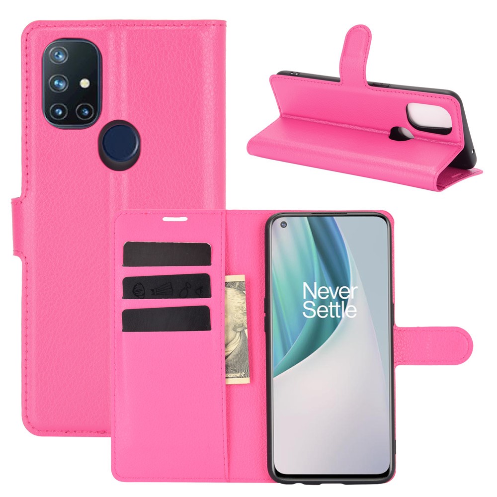 OnePlus Nord N10 5G - Litchi Fodral - Rosa