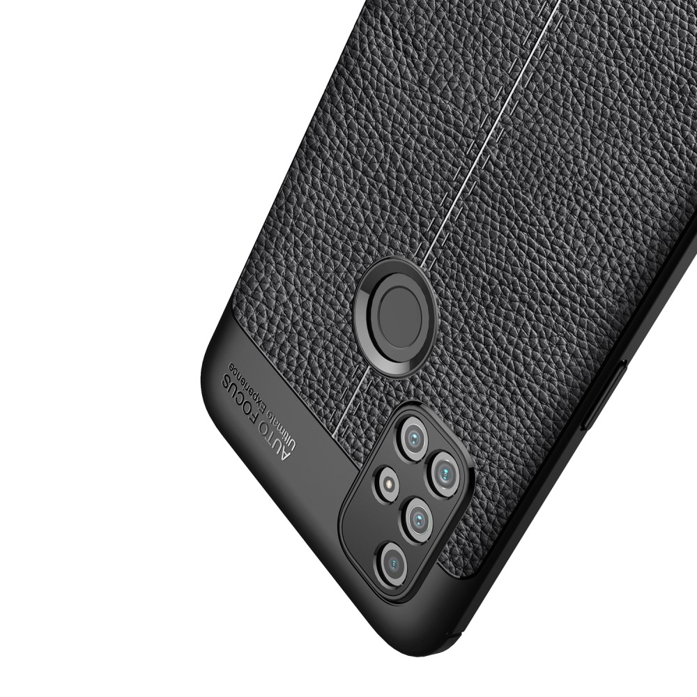 OnePlus Nord N10 5G - Litchi Textur Skal - Svart