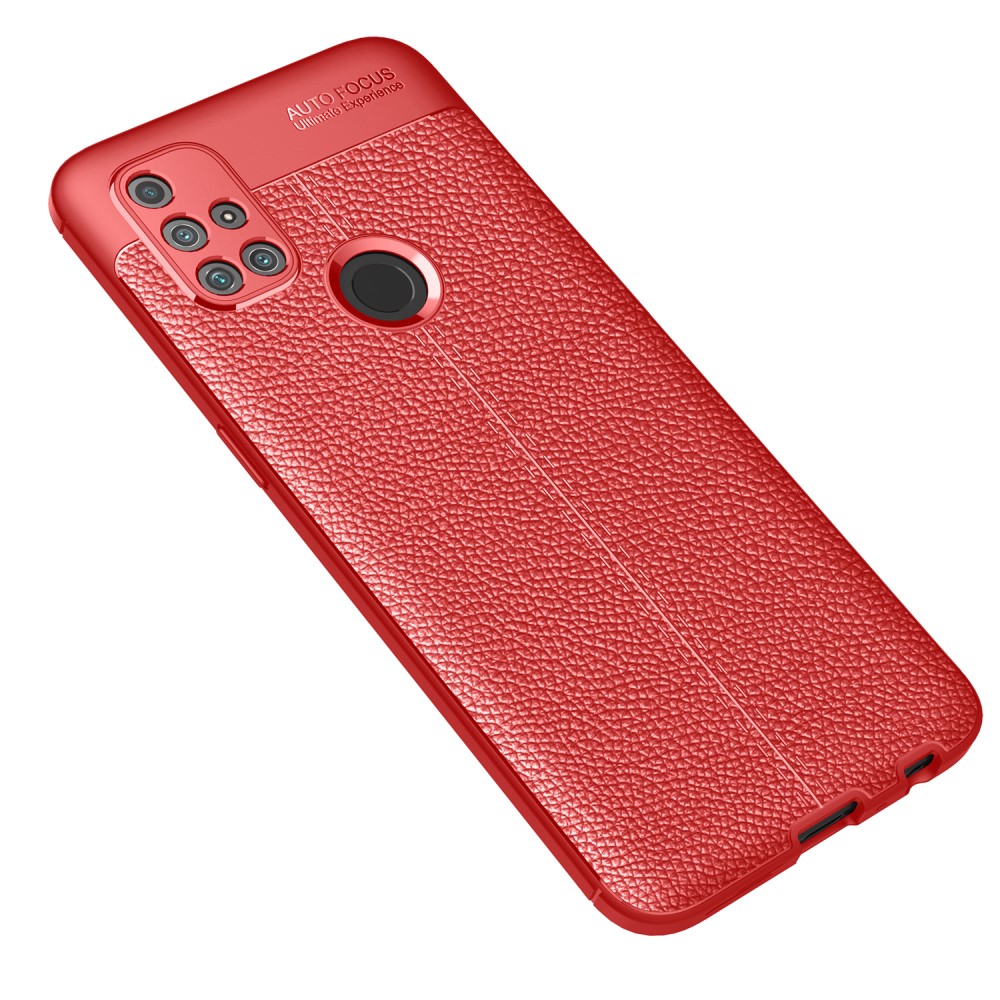 OnePlus Nord N10 5G - Litchi Textur Skal - Rd