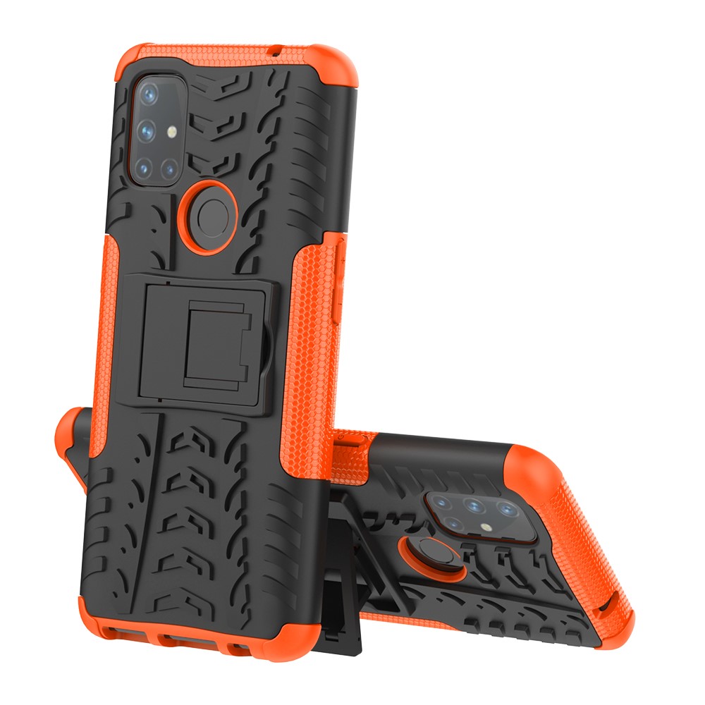 OnePlus Nord N10 5G - Ultimata Stöttåliga Skalet med Stöd - Orange