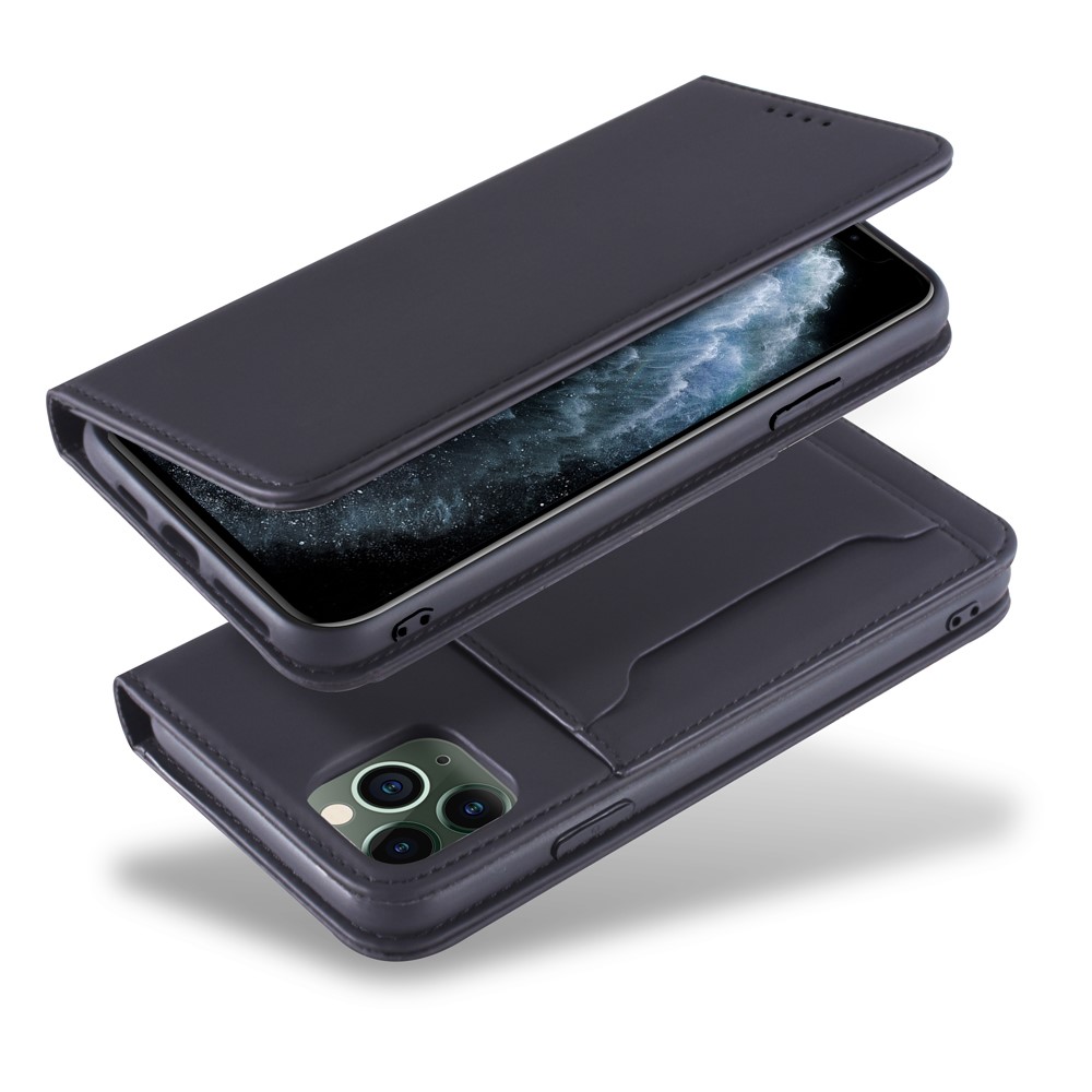 iPhone 11 Pro Max - Silkeslent Flip Fodral Med Kickstand - Svart