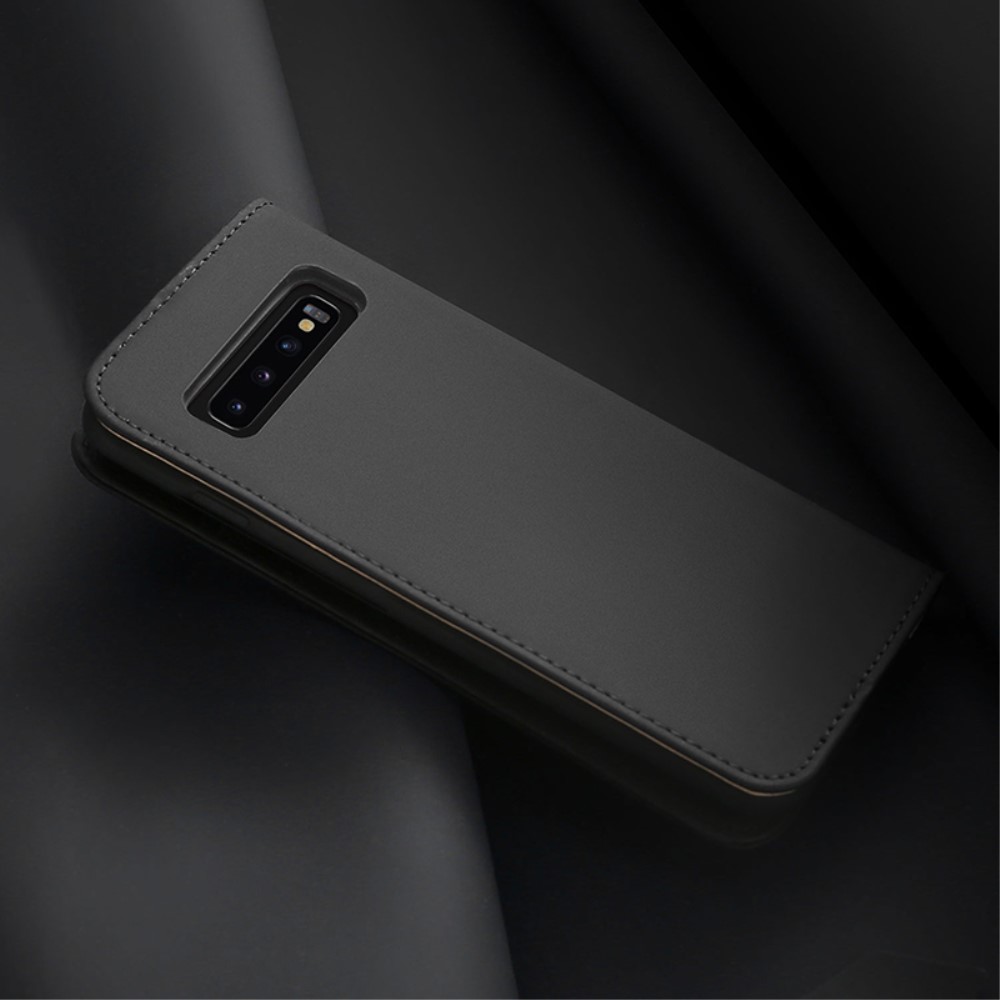 Samsung Galaxy S10 Plus - DUX DUCIS Äkta Läder Fodral - Svart