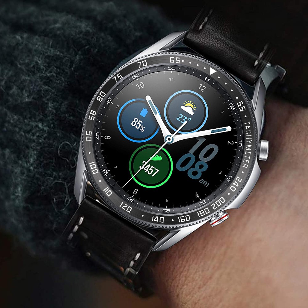 Bezel Skyddande Ring Galaxy Watch3 45mm - Svart/Vit