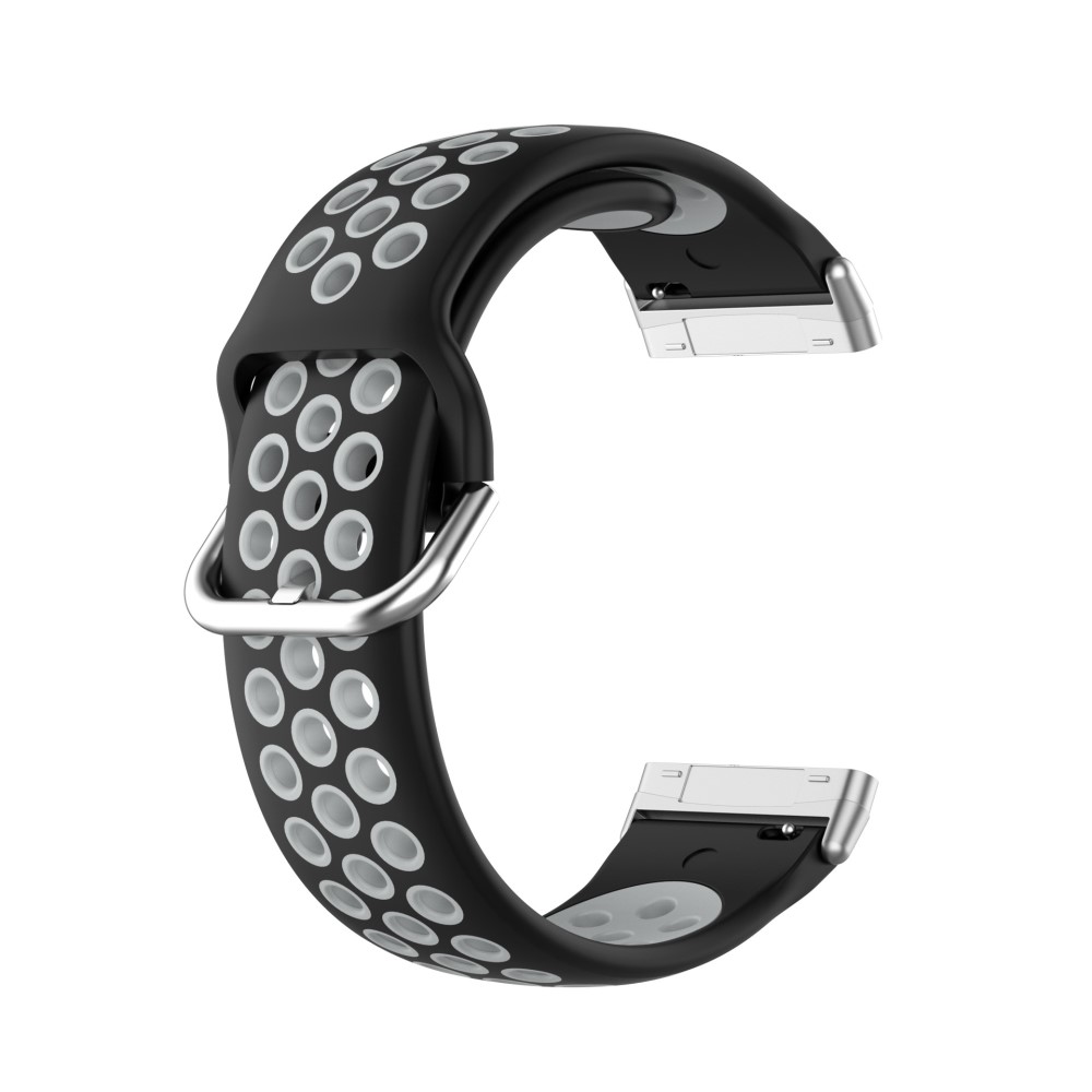 Silikon Trningsarmband Armband Versa 3/Fitbit Sense - Svart/Gr