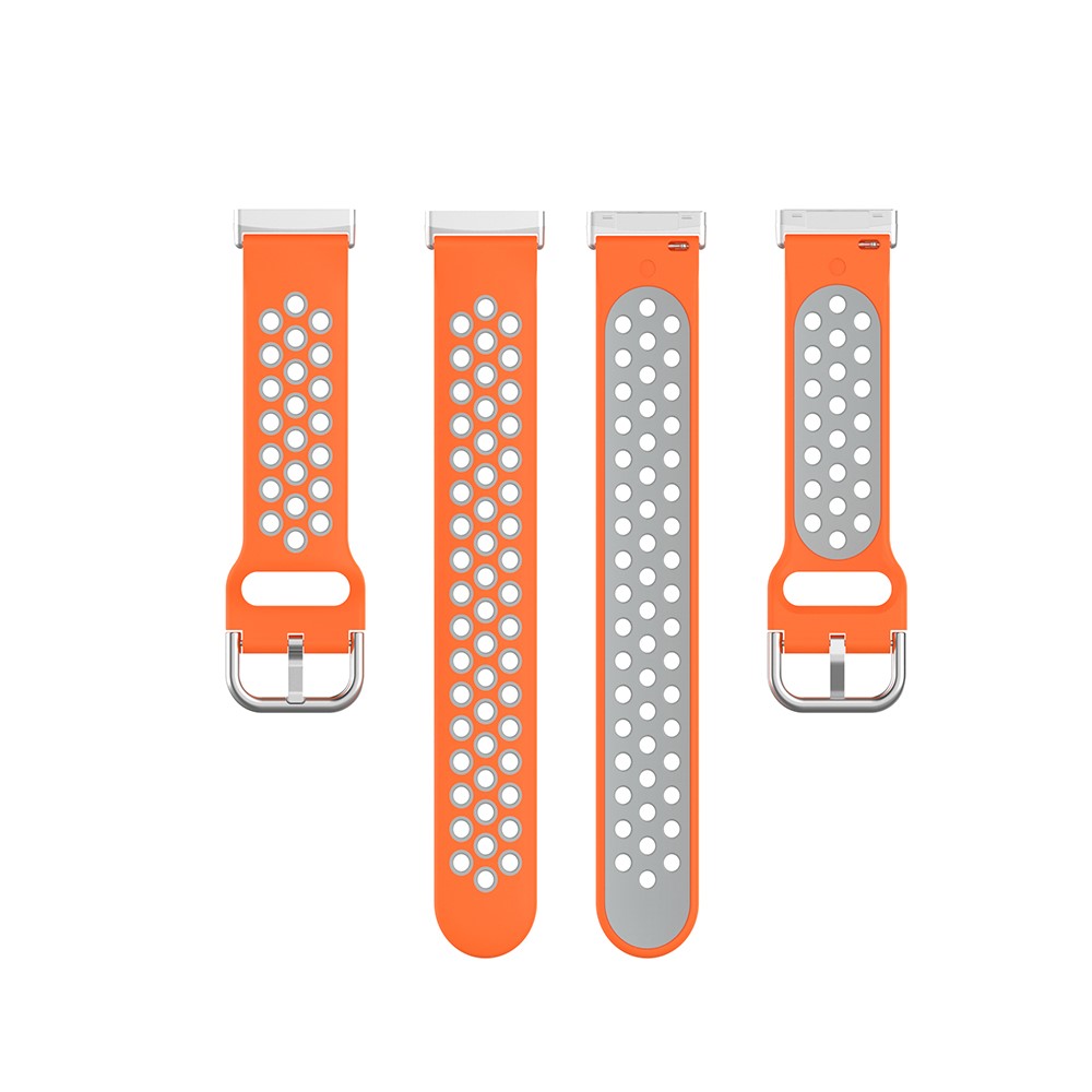 Silikon Trningsarmband Armband Versa 3/Fitbit Sense - Orange/Gr