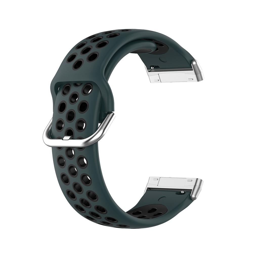 Silikon Trningsarmband Armband Versa 3/Fitbit Sense - Grn/Svart