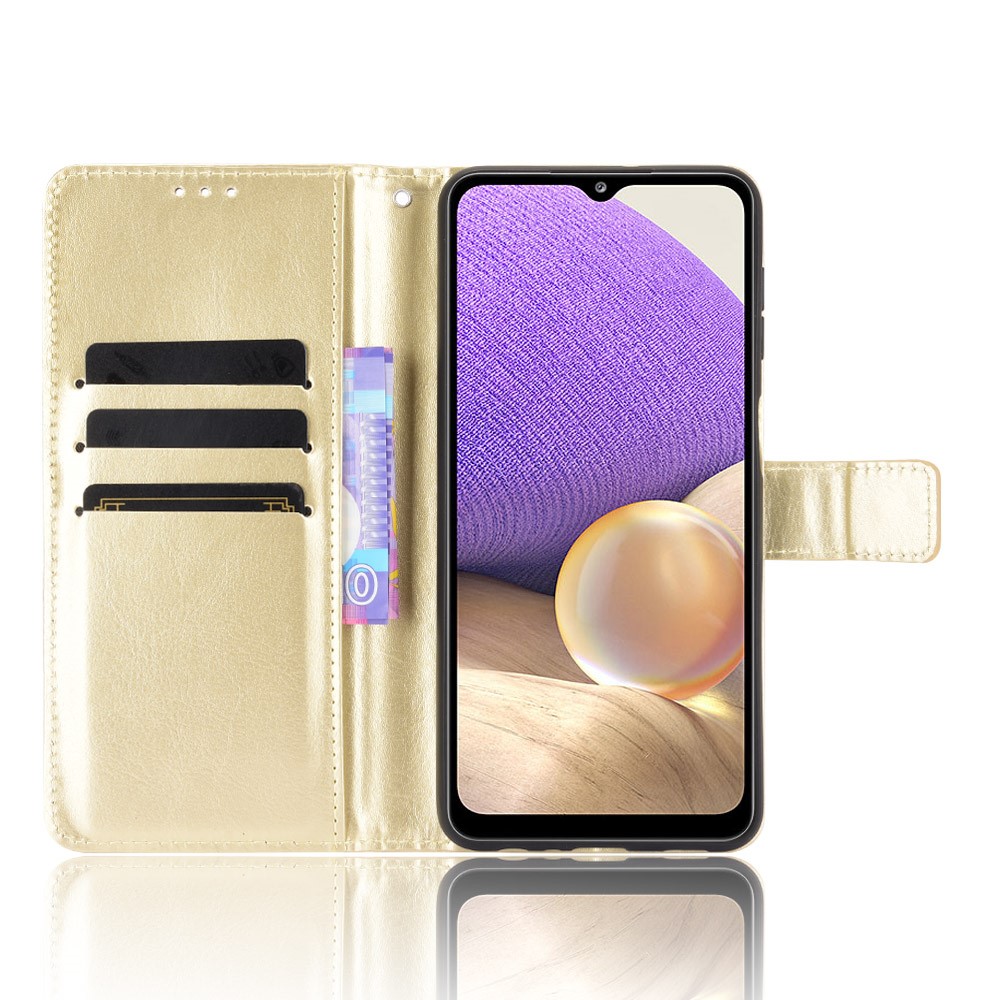 Samsung Galaxy A32 5G - Crazy Horse Lder Fodral - Guld