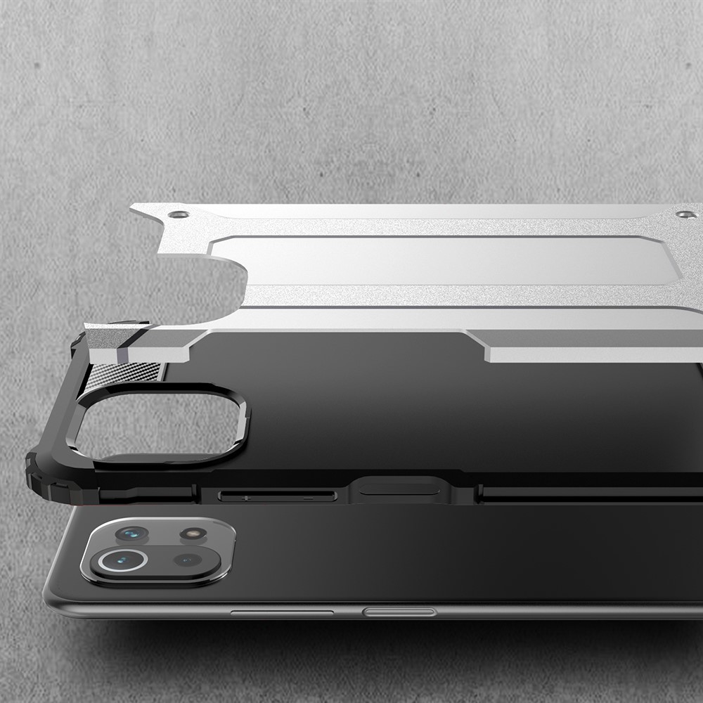 Xiaomi Mi 11 Lite - Shockproof Armor Hybrid Skal - Silver