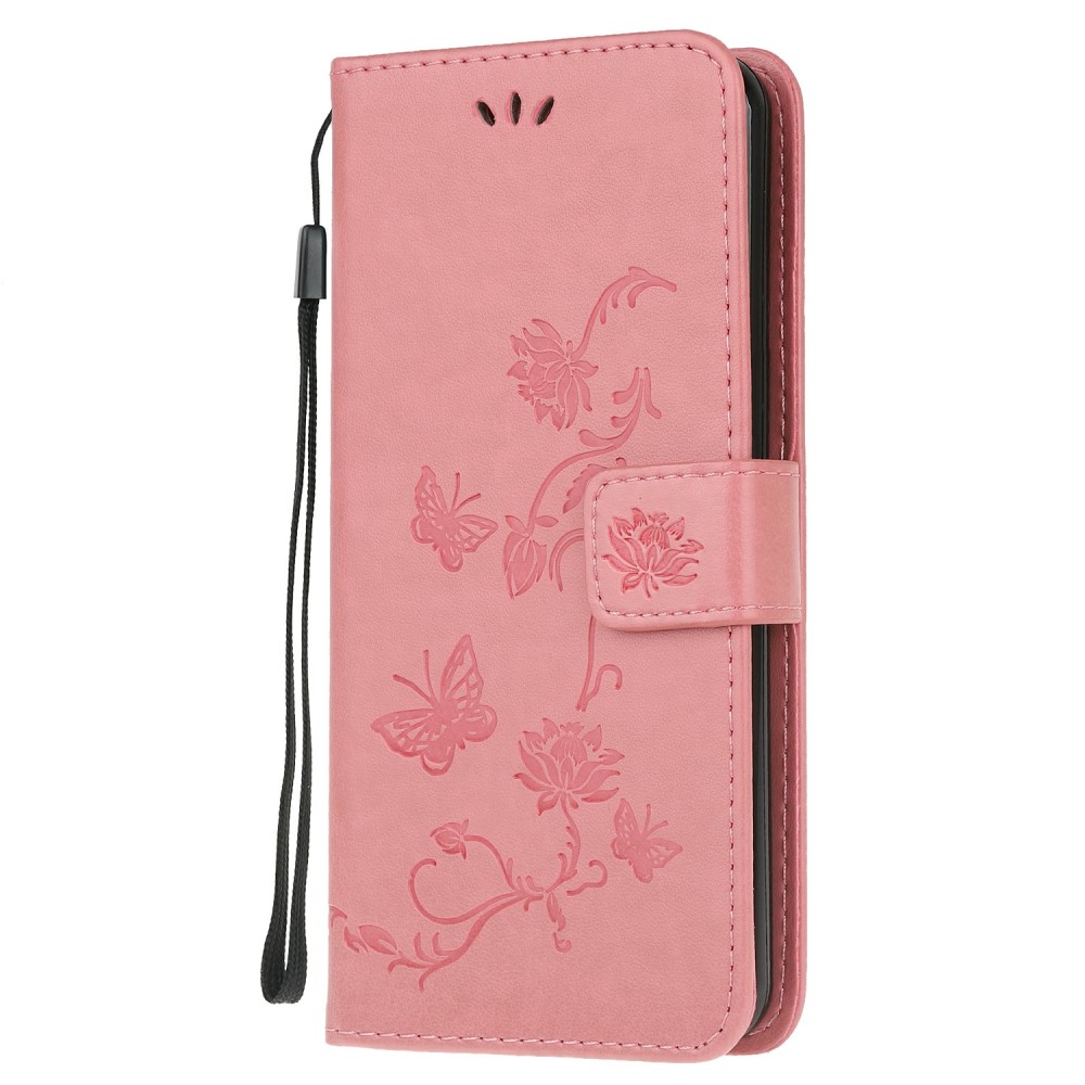 Motorola Moto G10/G20/G30 - Tryckt Flower/Butterfly Fodral - Rosa