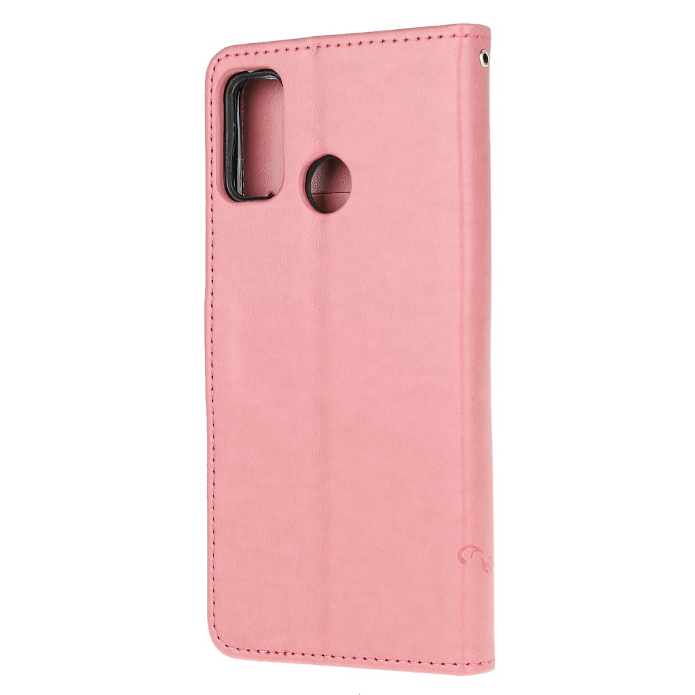 Motorola Moto G10/G20/G30 - Tryckt Flower/Butterfly Fodral - Rosa
