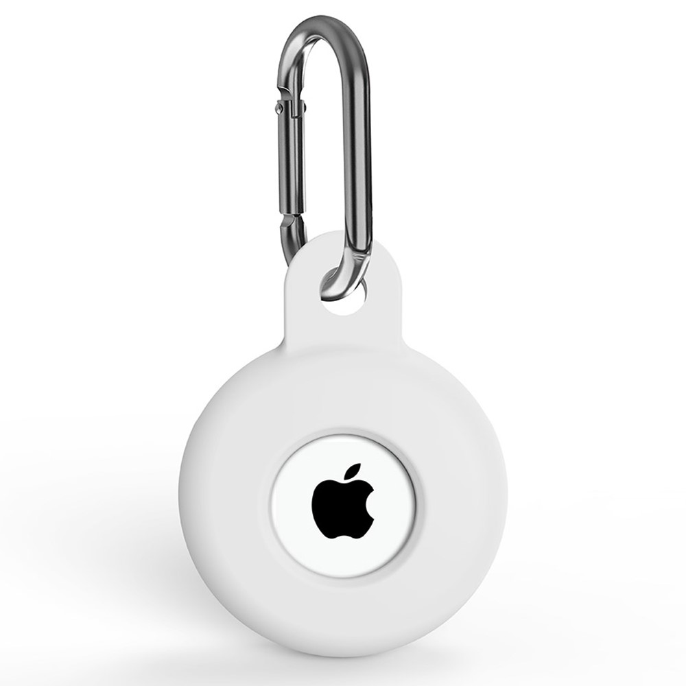 Apple AirTag Hllare Med Karbinhake I Silikon - Vit