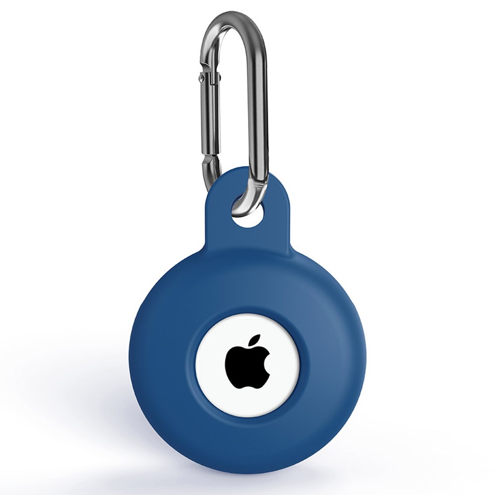 Apple AirTag Hllare Med Karbinhake I Silikon - Mrk Bl