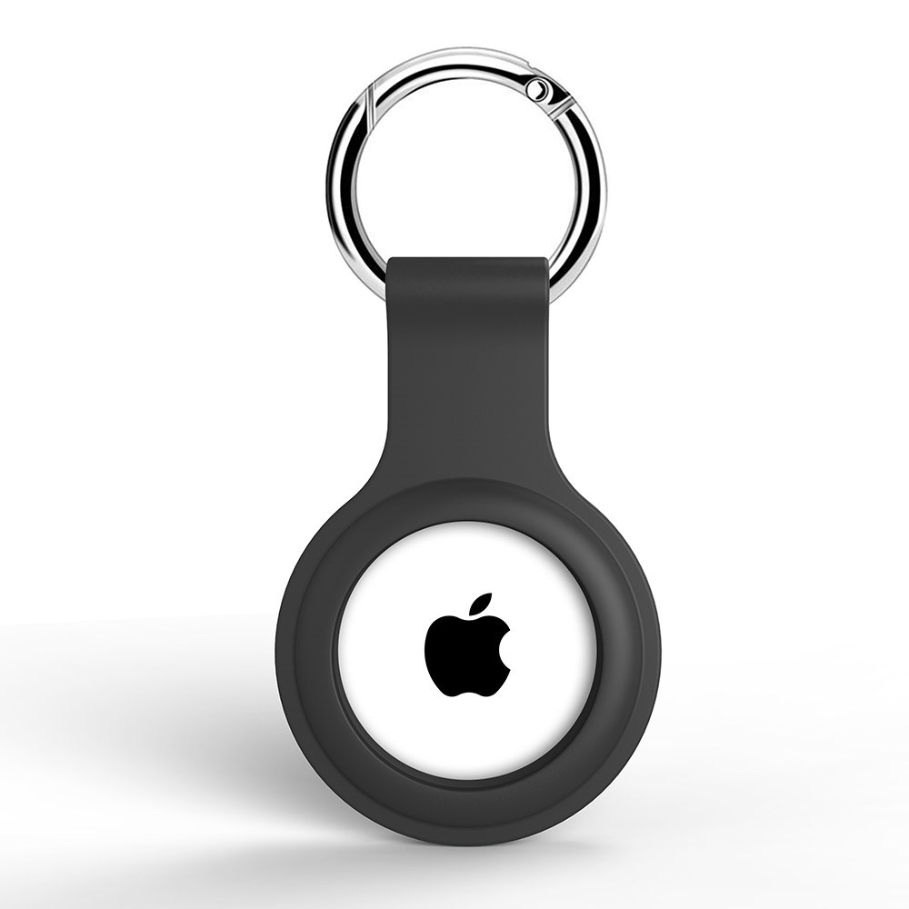 Apple AirTag Hllare Med Nyckelring I Silikon - Svart