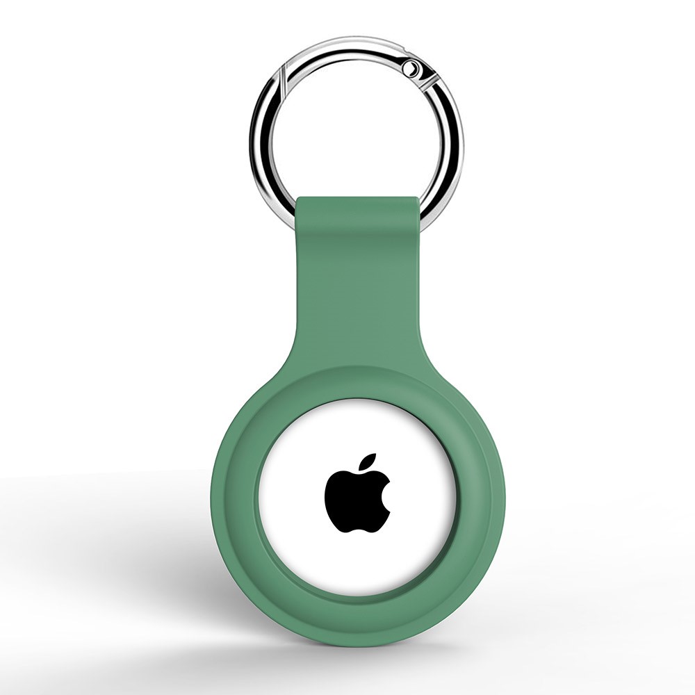 Apple AirTag Hllare Med Nyckelring I Silikon - Grn