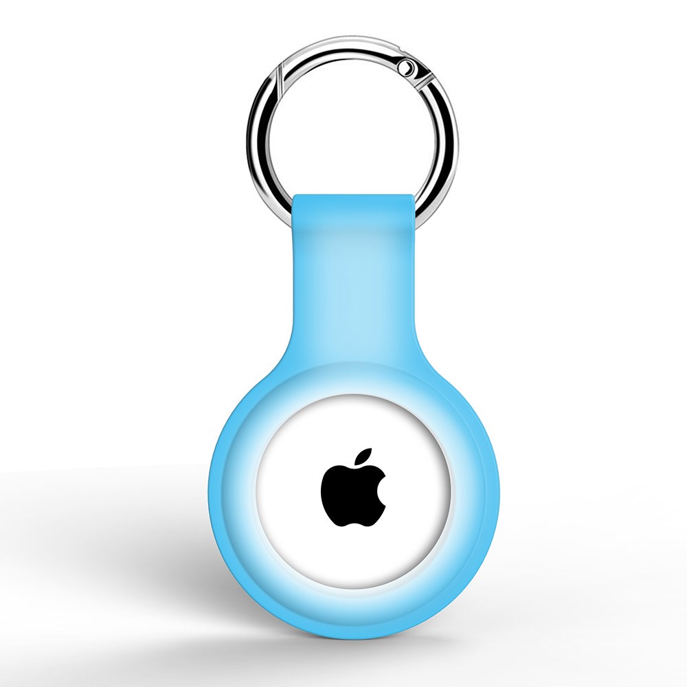 Apple AirTag Hllare Med Nyckelring I Silikon - Fluorescent Bl