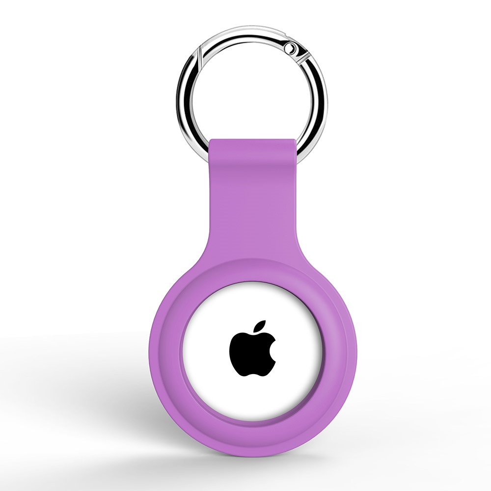 Apple AirTag Hllare Med Nyckelring I Silikon - Lila