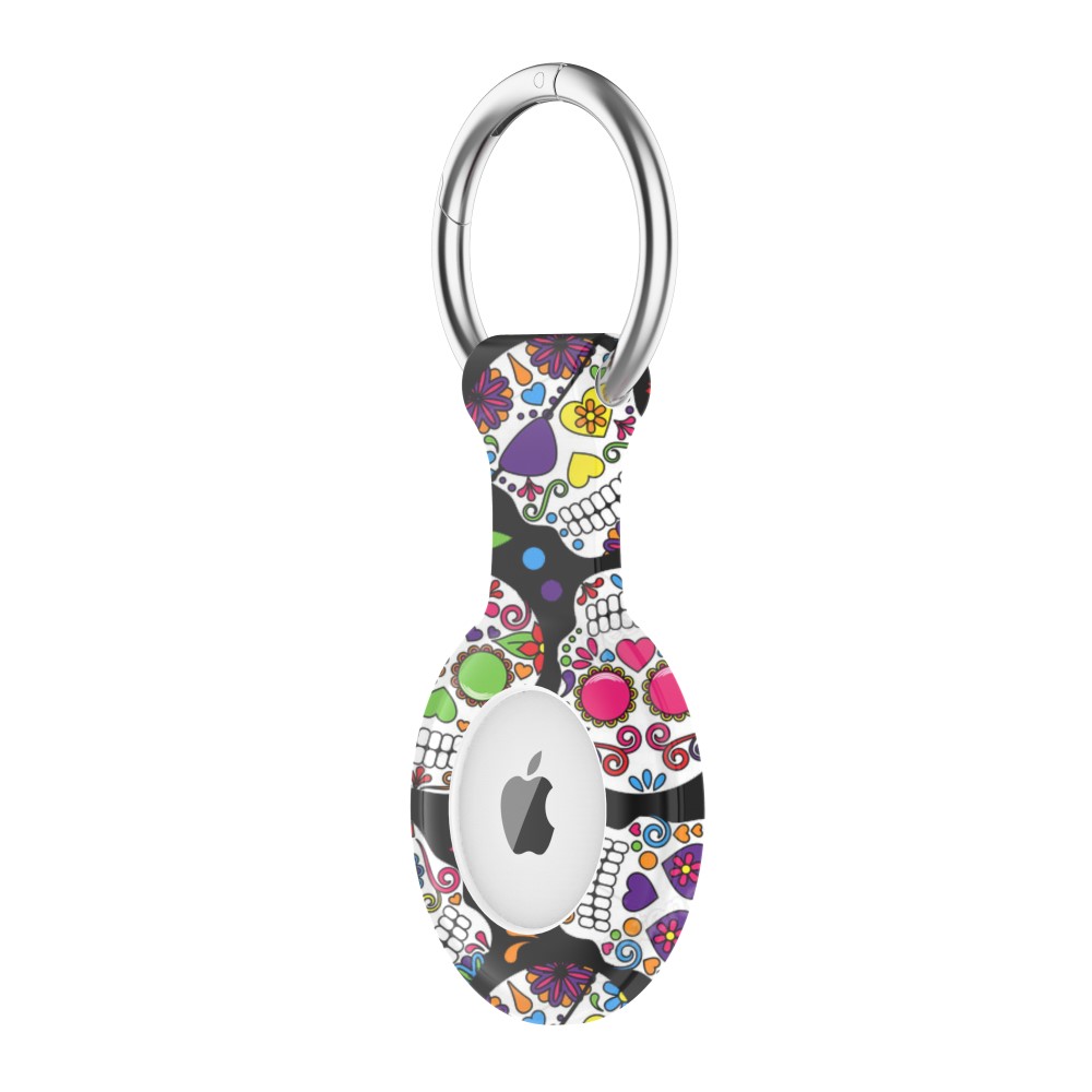 Apple AirTag Hllare Med Nyckelring I Silikon - Candy Skull