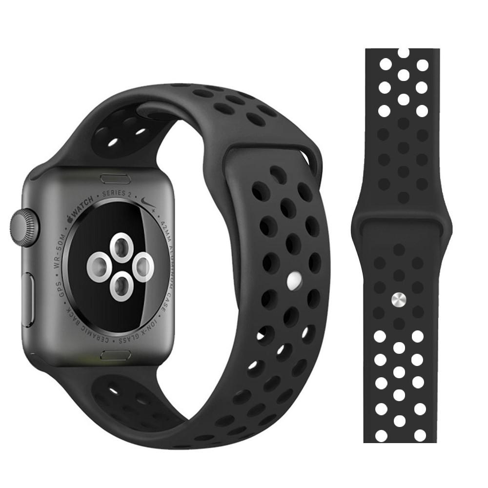 Ihligt Silikon Armband Apple Watch 41/40/38 mm (M/L) - Svart