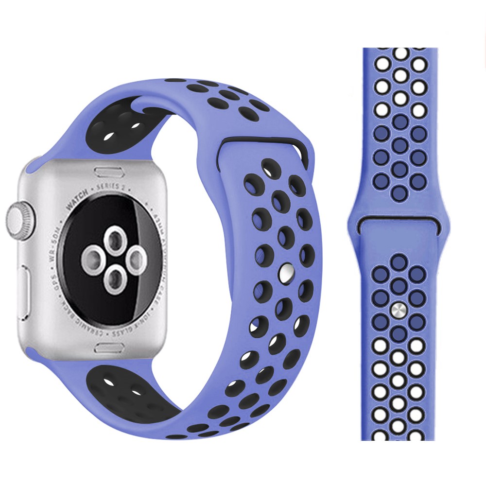 Ihligt Silikon Armband Apple Watch 41/40/38 mm (M/L) - Lila/Svart