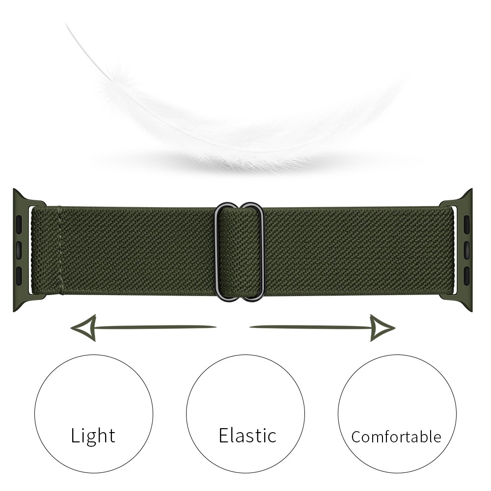 Nylon Armband Justerbart Apple Watch 42/44/45/49 mm Grn