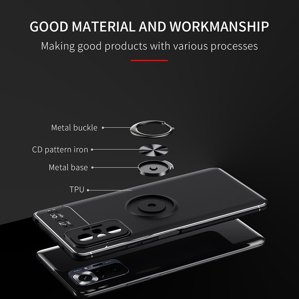 Xiaomi Redmi Note 10 Pro - Ring Skal - Svart/Rd