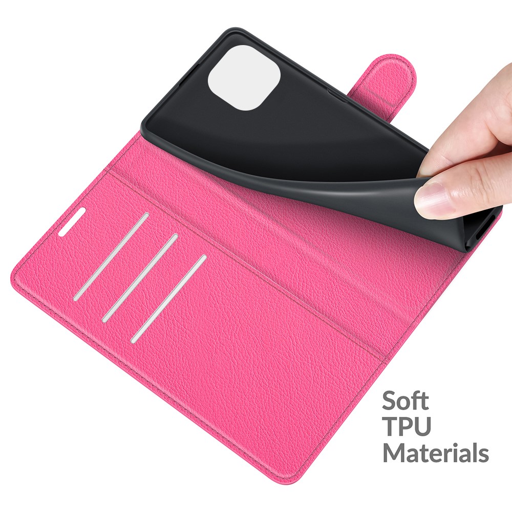 Xiaomi Mi 11 Lite - Litchi Lder Fodral - Rosa