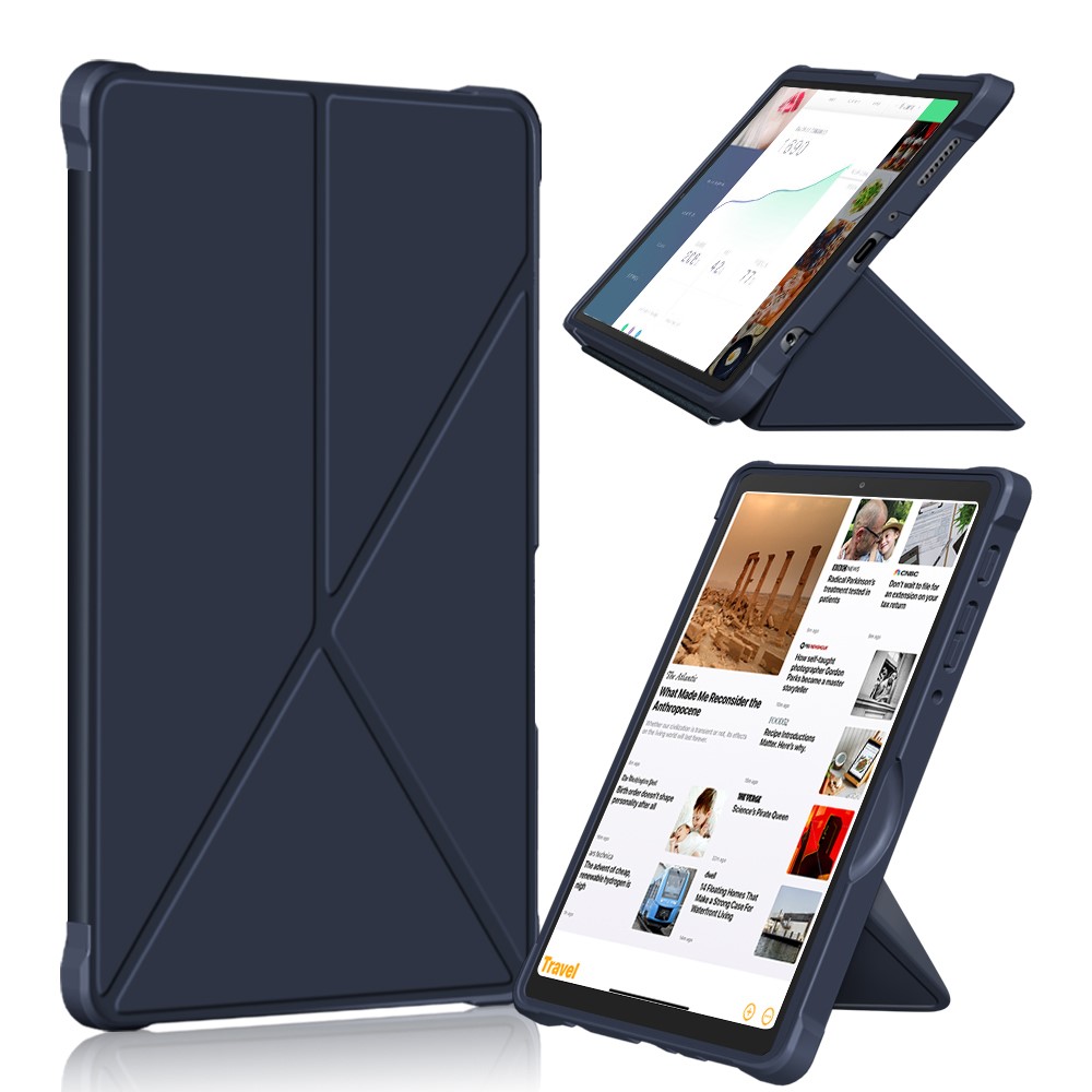 Samsung Galaxy Tab A7 Lite 8.7 - Origami Case Stand Fodral - Mrk Bl