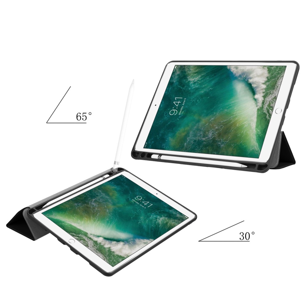 iPad Air (2019) / Pro 10.5 (2017) - Tri-Fold Fodral Med Pennhllare - Svart