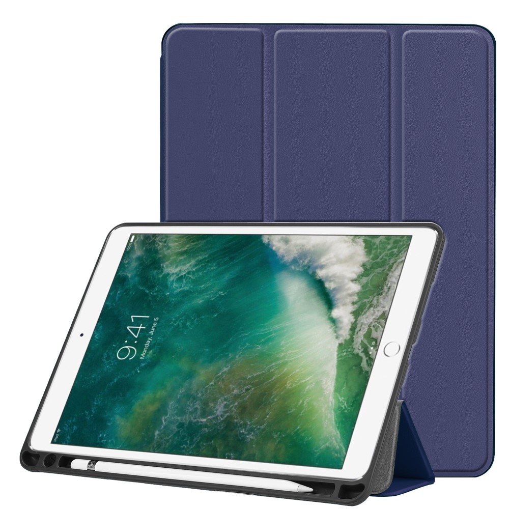 iPad Air (2019) / Pro 10.5 (2017) - Tri-Fold Fodral Med Pennhllare - Mrk Bl