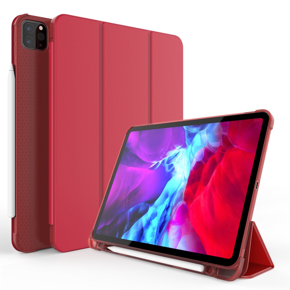 iPad Pro 11 (2018/2020/2021) - Tri-Fold Smart Fodral Pennhllare - Rd