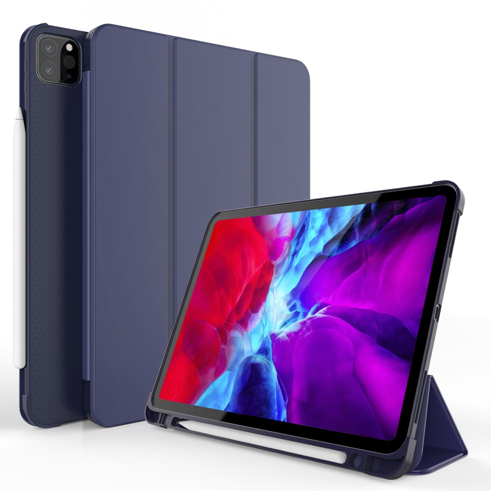 iPad Pro 11 (2018/2020/2021) - Tri-Fold Smart Fodral Pennhllare - Bl