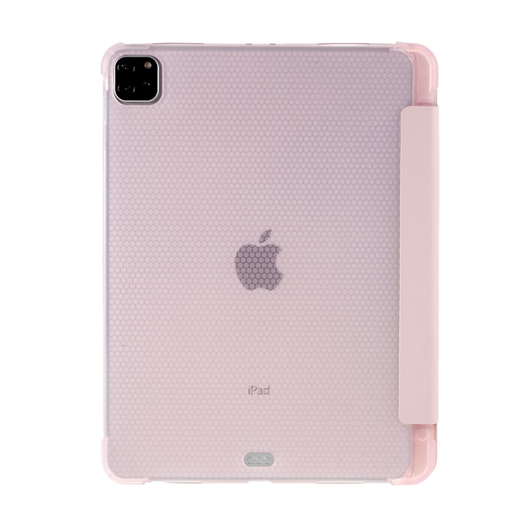 iPad Pro 11 (2018/2020/2021) - Tri-Fold Lder Fodral Pennhllare - Ljus Rosa