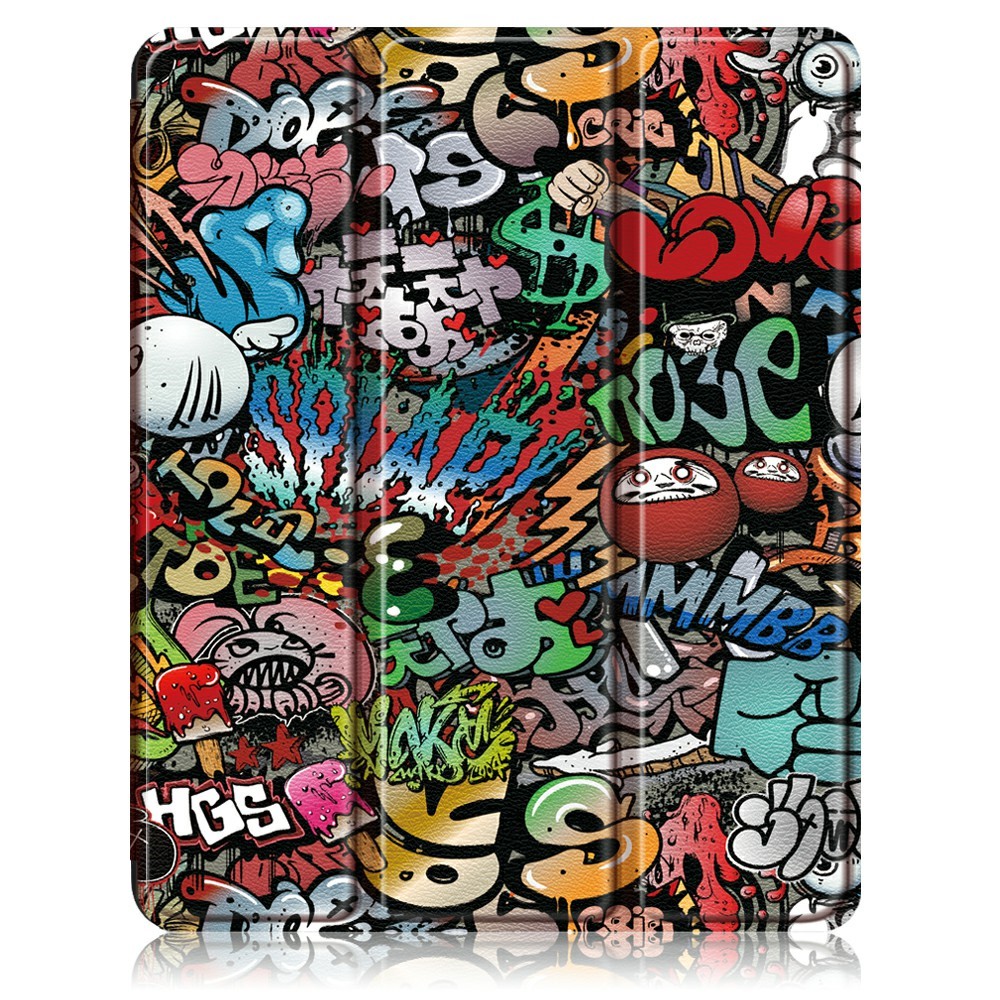 iPad Pro 12.9 (2020/2021) - Tri-Fold Fodral Med Pennhllare - Grafitti