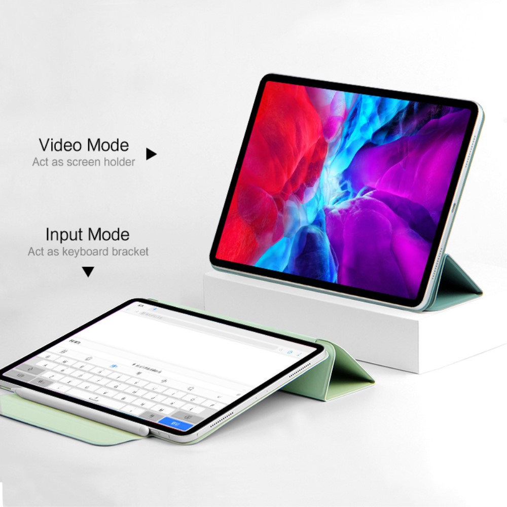 iPad Pro 12.9 (2018/2020/2021) - Solid Tri-Fold Fodral - Grn